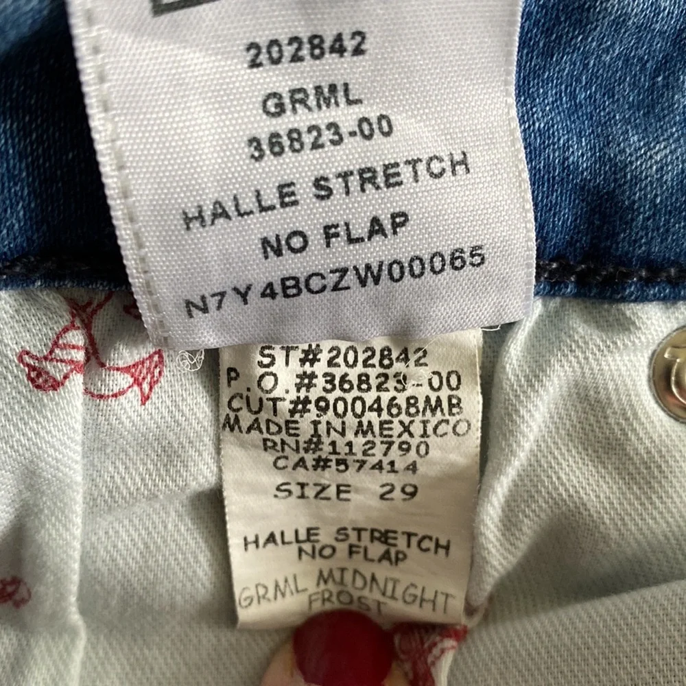 True Religion Halle Mid Rise Super Skinny Stretch no flap Midnight Frost wash - Picture 16 of 16